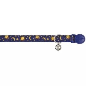 🐈 Whisker City Adult Moons & Stars Breakaway Easy-release Cat Collar Adjustable